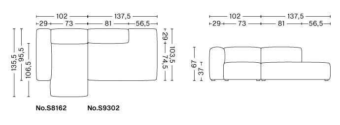 HAY(ヘイ)MAGS SOFT SOFA(マグスソフトソファ) ハイアーム 通常幅 S8162/LOUNGE S9302