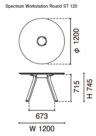 Karimoku New Standard（カリモクニュースタンダード）Spectrum Workstation Round ST（ スペクトラムワークステーションラウンドST 120）