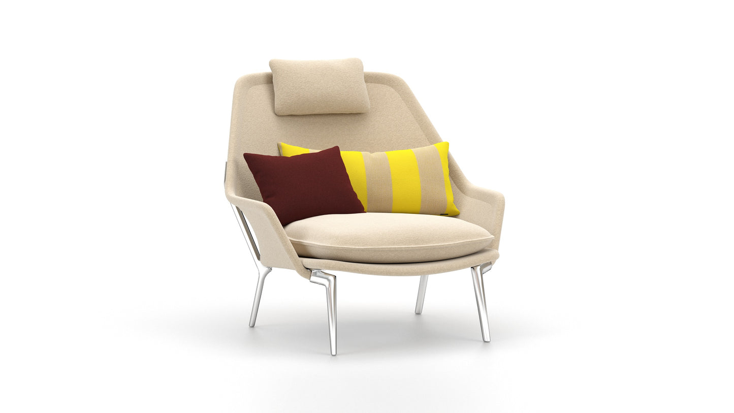 Vitra(ヴィトラ) スローチェア単体  (ファブリック) バックレストクッション2個付き