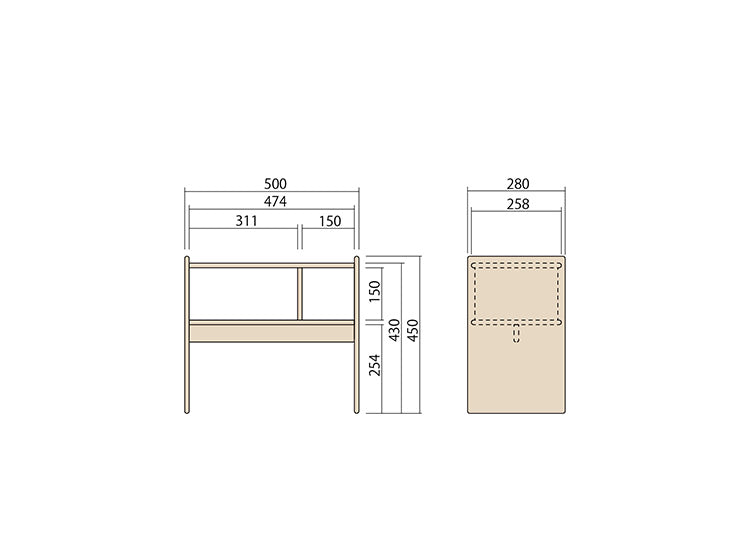 White Wood（ホワイトウッド）トイ 2WAY TABLE WOK-1729-O