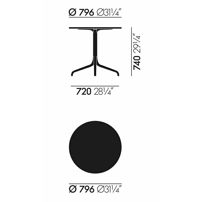 Vitra(ヴィトラ) Belleville Table（ベルヴィル テーブル）ラウンド-インドア