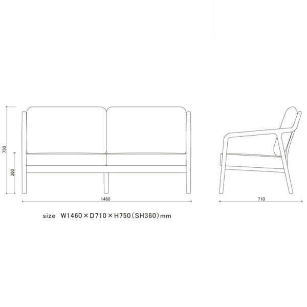 宮崎椅子製作所 PePe sofa（ペぺソファ） 2シーター
