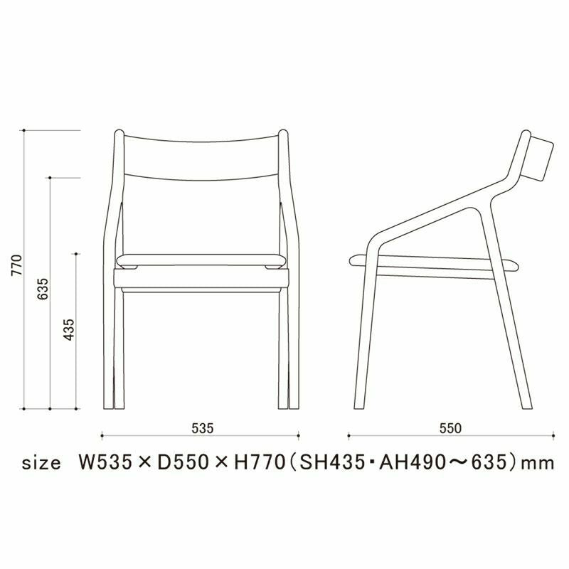 宮崎椅子製作所 PePe side chair（ぺぺ サイドチェア）背無垢タイプ