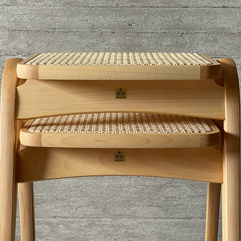秋田木工 NO.202スツール 籐座面/オイル塗装（別注タイプ）