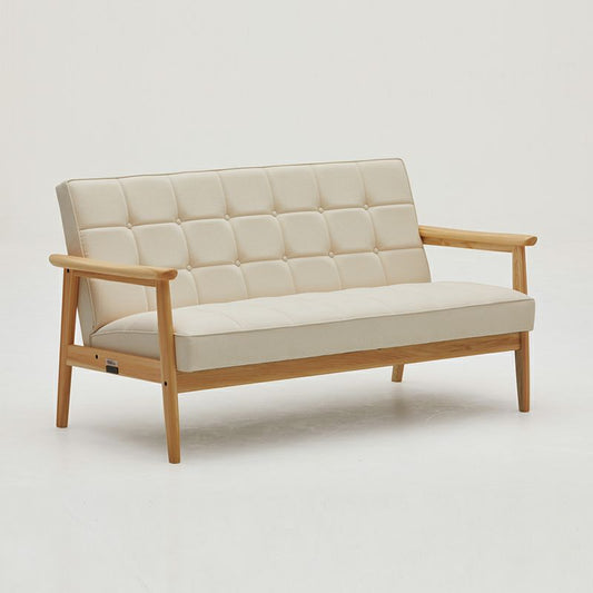 【完売】カリモク60 Kチェア2シーター美作ヒノキ×倉敷帆布