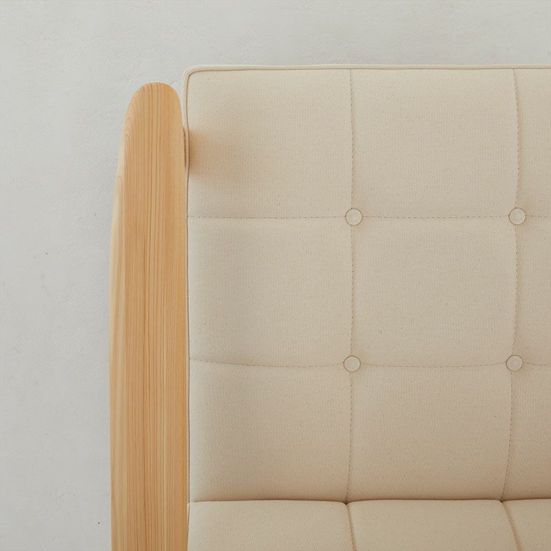 【完売】カリモク60 Kチェア2シーター美作ヒノキ×倉敷帆布